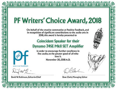 2018 Positive Feedback Writers' Choice Award
